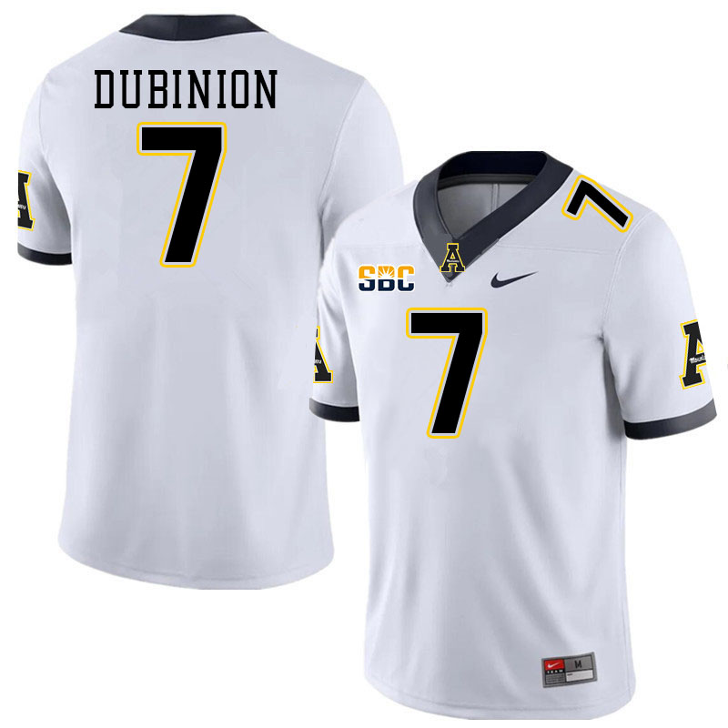 Appalachian State Mountaineers #7 Rashod Dubinion College Football Jerseys Stitched-White Appalachian State Mountaineers #7 Rashod Dubinion College Football Jerseys Stitched-White